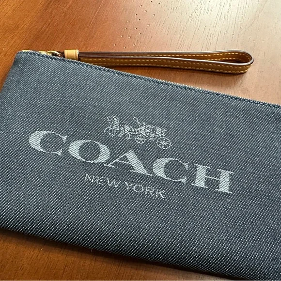 Coach Large Denim Wristlet - Picture 2 of 5
